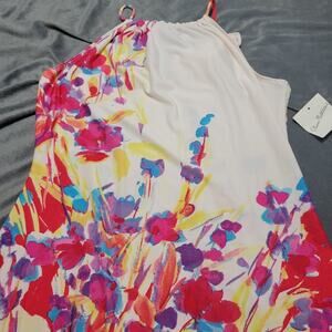 Olivia Matthews Maxi Dress Women Extra Large Tie Back Lined A Line Geometric Bow